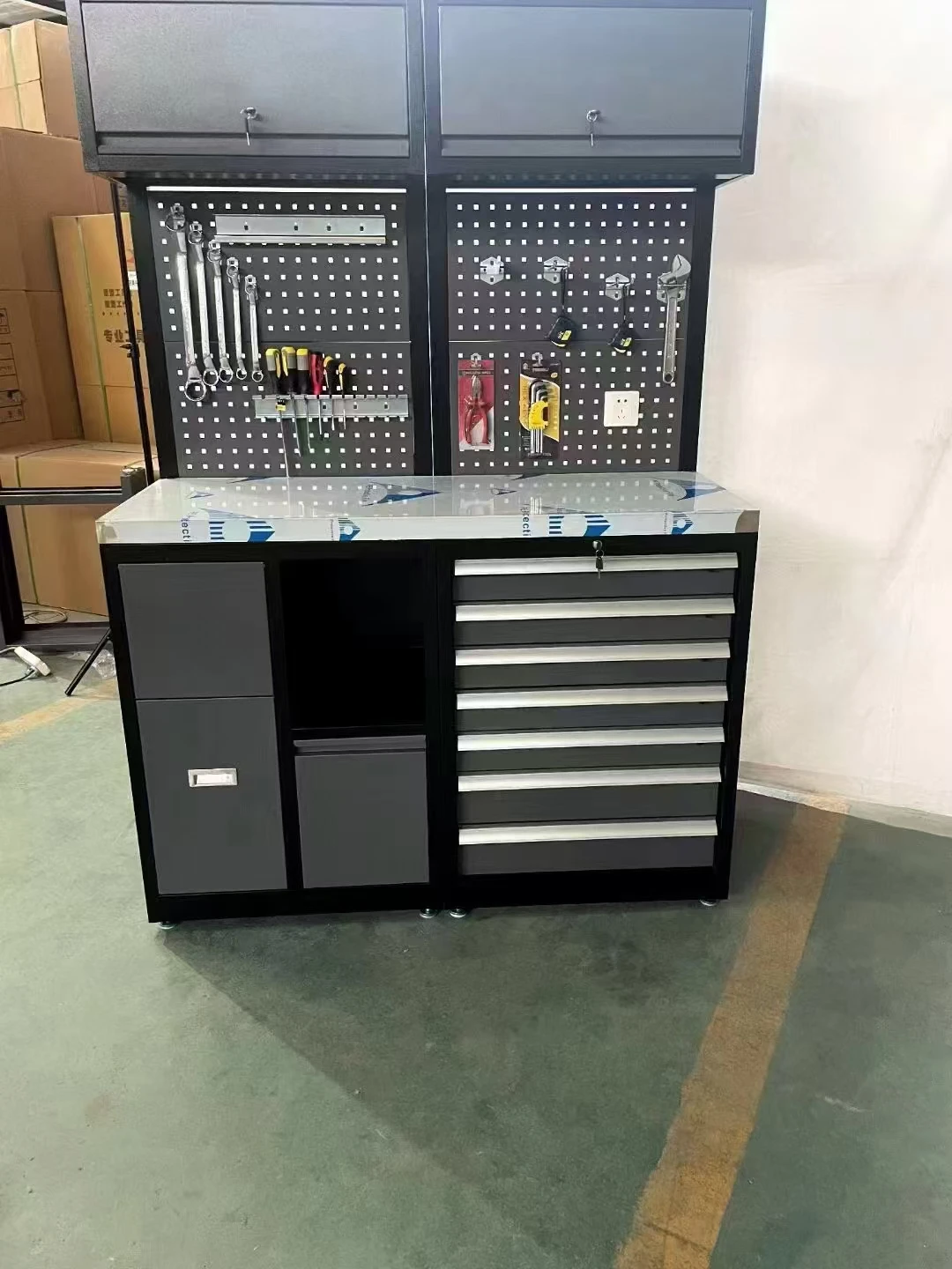 Furniture Hardware Material - z Large Steel Combination Workbench/Garage Cabinet