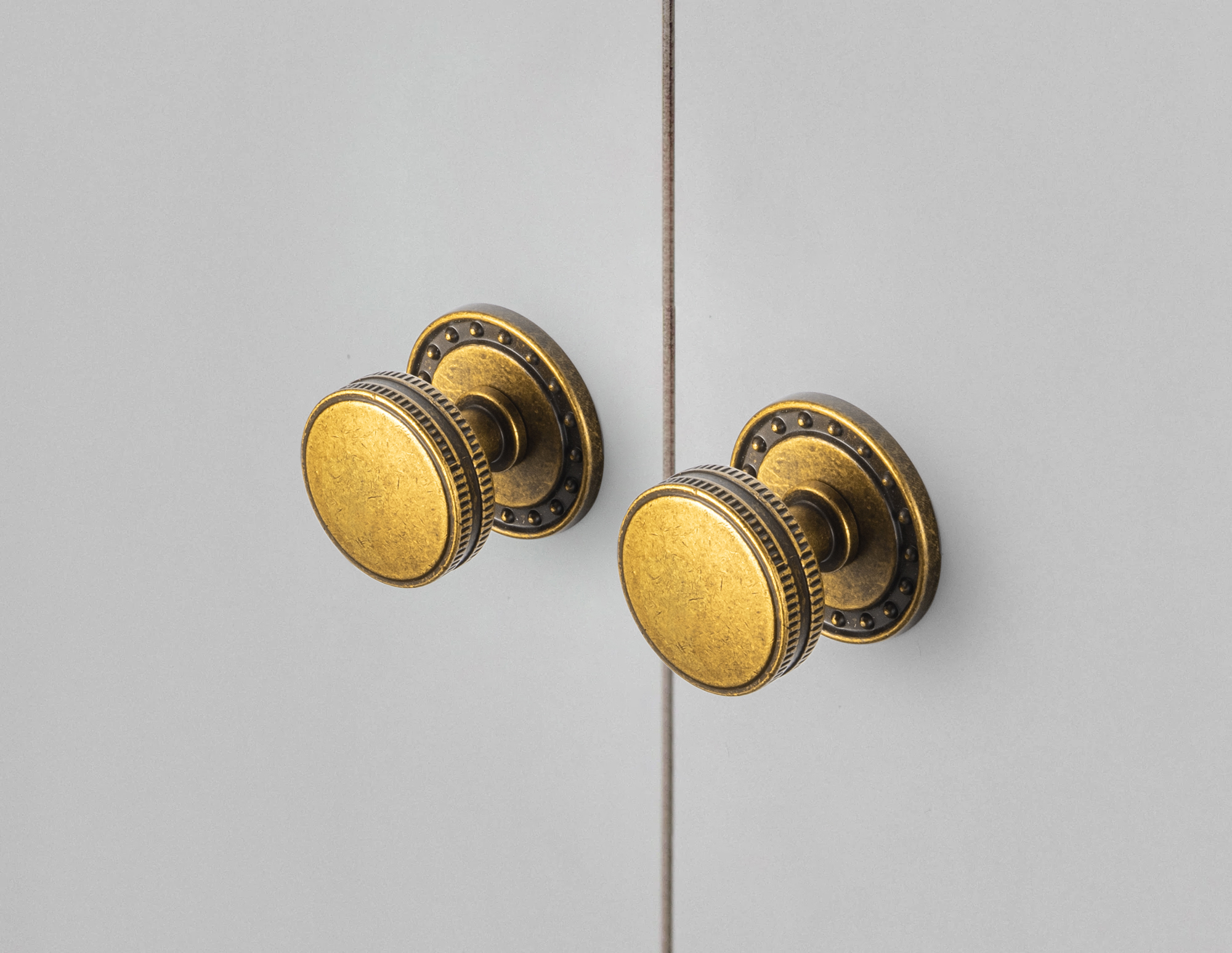 Furniture Hardware With Backplate - Goo-Ki Vintage Brass Cabinet Pulls with