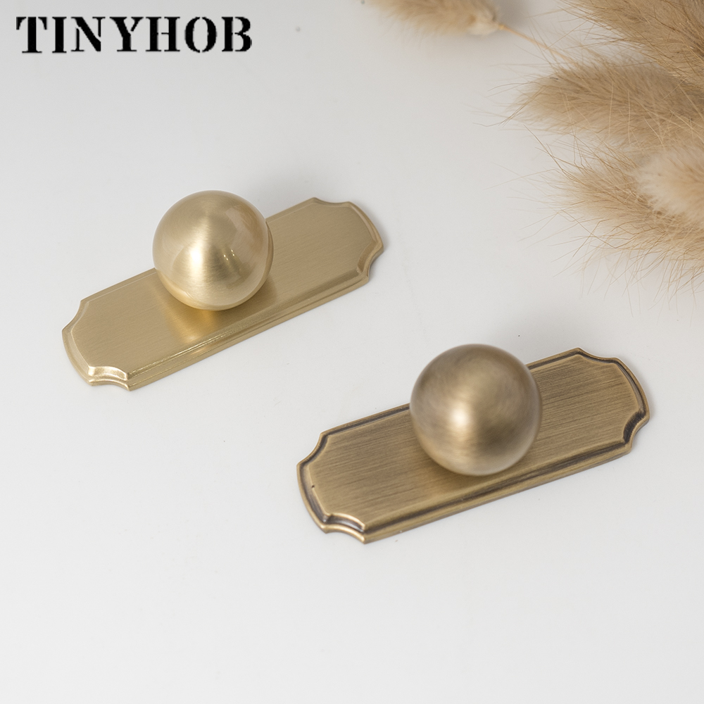 Vintage Brass Ball Knobs with  - Furniture Hardware With Backplate avis et prix
