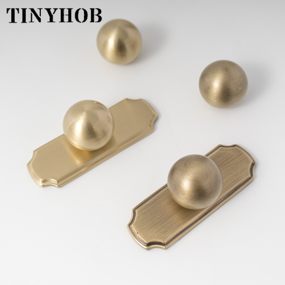 Vintage Brass Ball Knobs with  - Furniture Hardware With Backplate avis et prix